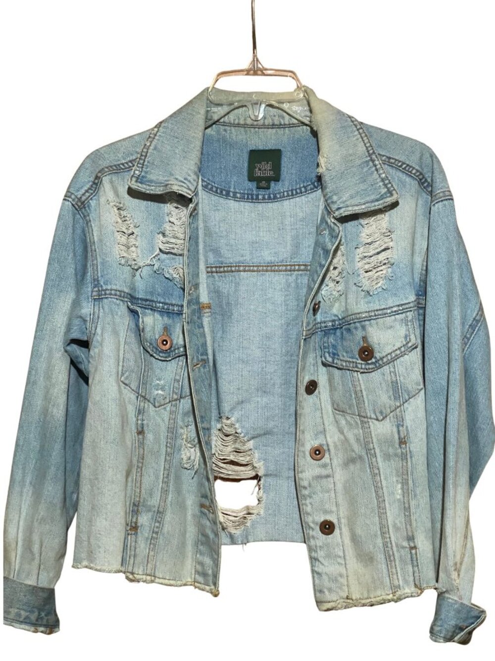 Wild Fable Distressed Cropped Denim Jacket XS